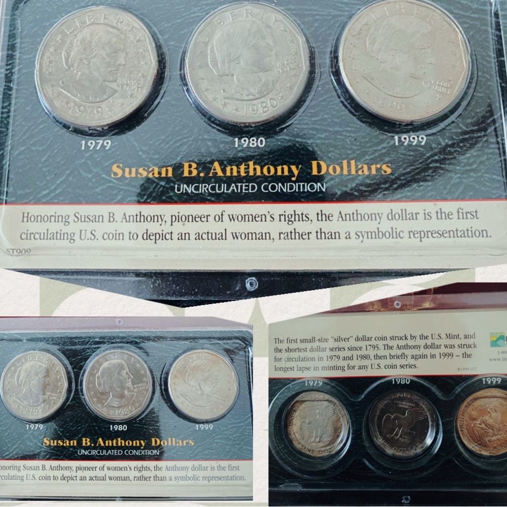 Susan B. Anthony Dollar 3 Coin Set - Silver
